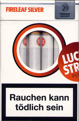 Lucky Strike Fireleaf Silver cigarettes hard box
